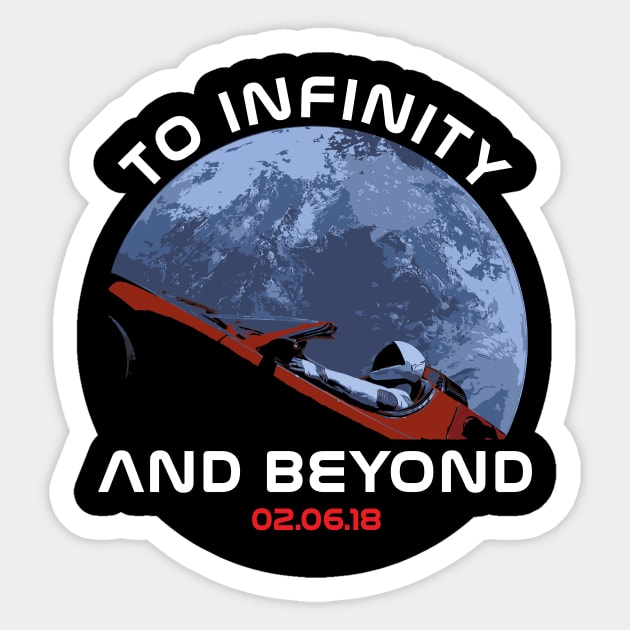 Starman - To Infinity And Beyond Sticker by ninjabakery